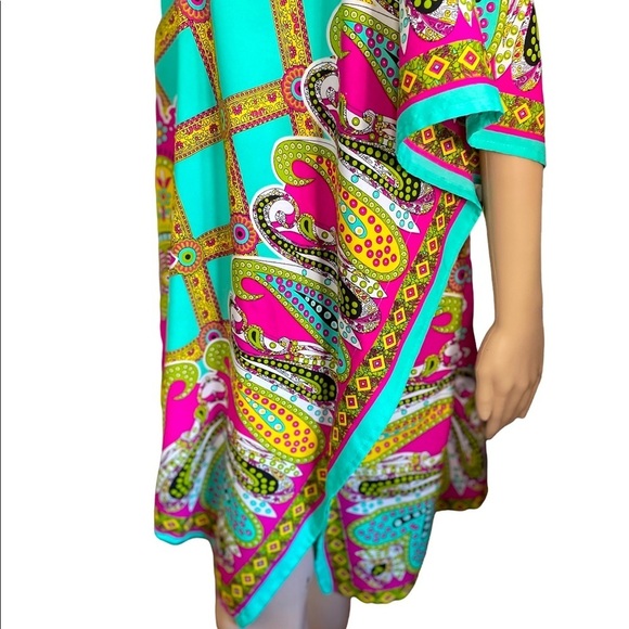 GypsieBlu Turquoise Kaftan Dress one size - Picture 4 of 8